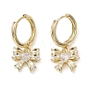 Bowknot Brass Dangle Hoop Earrings EJEW-M245-08G-1