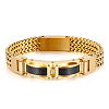 304 Stainless Steel Pave Cubic Zirconia Wheat Chain Bracelets for Men's FS-WGC4B47-08-1