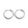 Non-Tarnish 304 Stainless Steel Grooved Hoop Earrings EJEW-M218-01C-P-1