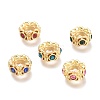 Brass Micro Pave Cubic Zirconia Beads KK-P187-28-G-1