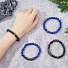 4Pcs 4 Style Natural Lapis Lazuli & Glass Beaded Stretch Bracelets Set BJEW-FI0001-56-3
