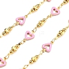 Brass Heart Link Chains KK-D368-03G-E-1