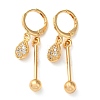 Rhinestone Teardrop Leverback Earrings EJEW-K256-27KCG-1