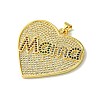Mother's Day Real 18K Gold Plated Brass Micro Pave Cubic Zirconia Pendant KK-H472-05G-01-2