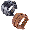 2Pcs 2 Colors Cowhide Cord Wide Cord Bracelets BJEW-CL0001-40-7