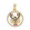 Brass Micro Pave Colorful Cubic Zirconia Pendants KK-K368-40G-1