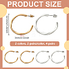4 Pairs 2 Colors Iron Stud Earrings EJEW-HY0001-42-2
