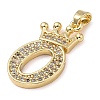 Rack Plating Brass Micro Pave Cubic Zirconia Pendants KK-D535-01O-RS-2