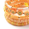 Round Imitation Amber & Polymer Clay Beads Stretch Bracelets Sets BJEW-JB07440-10