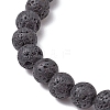 Natural Zebra Jasper with Natural Lava Rock Beaded Stretch Bracelets for Women BJEW-JB11130-04-4