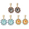 Natural Mixed Stone Boho Stud Earrings EJEW-MZ00281-1