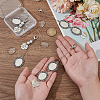 Oval Alloy Graduation Cap Pendant Decoration HJEW-UN00057-4