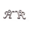 Gunmetal Plated Alloy Letter Pendants PALLOY-P097-03-H-1