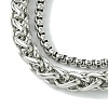 Alloy Wheat Chain & Box Chain Bracelets for Women Men BJEW-C069-01B-P-2