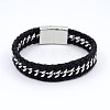 Unisex Braided Leather Cord Bracelets BJEW-F119-23-3