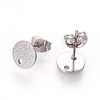 304 Stainless Steel Ear Stud Findings STAS-O119-15B-P-1