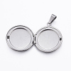 Tarnish Resistant 304 Stainless Steel Locket Pendants X-STAS-H389-30P-2