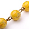 Handmade Round Drawbench Acrylic Beads Chains for Necklaces Bracelets Making AJEW-JB00052-03-2