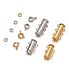 Brass Magnetic Slide Lock Clasps KK-TA0007-17-22