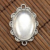 25x18mm Oval Dome Clear Glass Cover and Antique Silver Alloy Cabochon Connector Settings Sets DIY-X0082-AS-NF-2