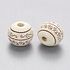 Painted Natural Wood Beads WOOD-N006-02A-04-2