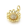 Brass Micro Pave Clear Cubic Zirconia Pendants KK-F899-05A-G-2