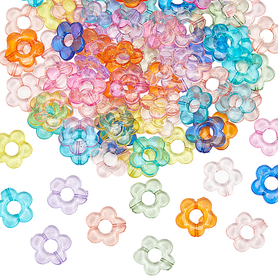 100Pcs Transparent Acrylic Bead Frame TACR-SP0001-34-1