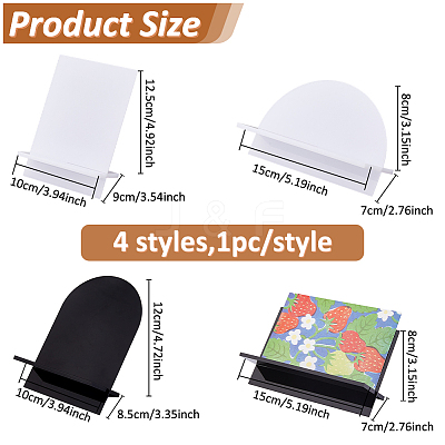 4 Sets 4 Styles Acrylic Name Card Holders AJEW-DC0001-99-1