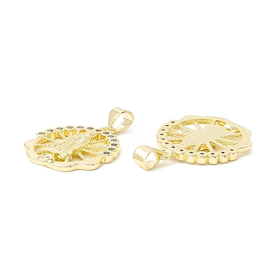 Rack Plating Brass Micro Pave Cubic Zirconia Pendants LS-KK-E278-12G-1