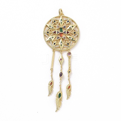Brass Micro Pave Cubic Zirconia Pendants KK-E068-VF023-1