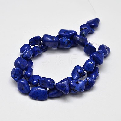 Dyed Nuggets Natural Howlite Beads Strands G-M139-12-A-1