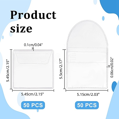 100Pcs 2 Styles Dustproof PVC Commemorative Coin Storage Envelope Bags for Jewelry ABAG-PH0001-49-1