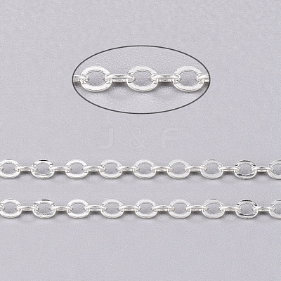 Brass Flat Oval Cable Chains CHC025Y-S-1