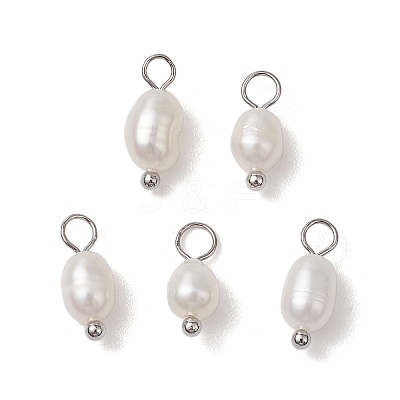 Natural Freshwater Pearl Potato Charms PALLOY-JF03202-02-1