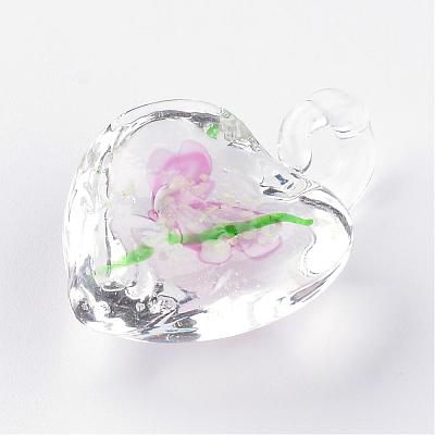 Handmade Luminous Lampwork Pendants LAMP-R136-04F-1