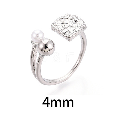 Square Brass Cup Peg Ring Settings KK-N274-20P-1