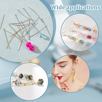 400Pcs 2 Colors 304 Stainless Steel Flat Head Pins STAS-PH0004-58-1