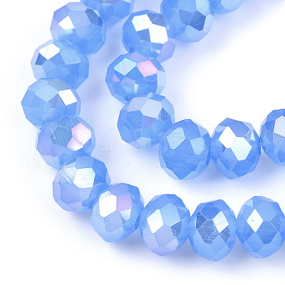 Electroplate Glass Beads Strands EGLA-A034-J10mm-B08-1