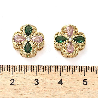 Brass Micro Pave Cubic Zirconia Beads LS-KK-D093-07G-1