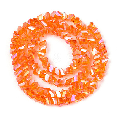 Electroplate Transparent Glass Beads Strands GLAA-N021-4mm-09-1