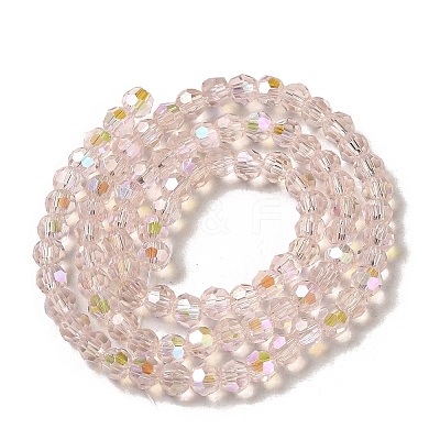 Electroplate Transparent Glass Beads Strands EGLA-A035-T4mm-L20-1