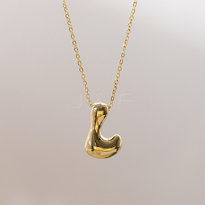 Brass Chunky Initial Pendant Necklaces WG97A63-12-1