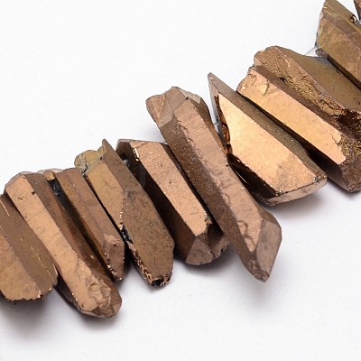 Electroplated Natural Quartz Crystal Bead Strands X-G-G896-02-1