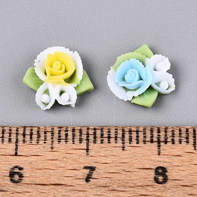 Flower Opaque Resin Cabochons CRES-T025-24-1