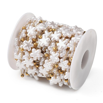 Ion Plating(IP) 304 Stainless Steel Flower Link Chains CHS-H034-03G-04-1