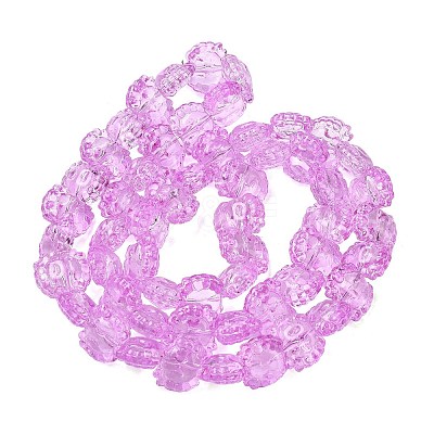 Electroplate Baking Paint Transparent Glass Beads Strands GL-CBA17FF-02-1