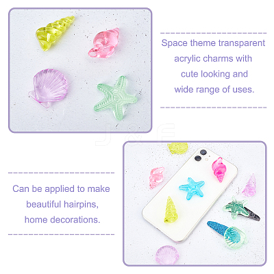 69Pcs 2 Style Transparent Acrylic Beads TACR-AR0001-03-1