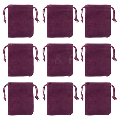 20Pcs Rectangle Velvet Drawstring Pouches TP-TA0001-04E-1