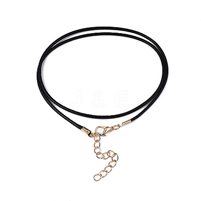 Waxed Cord Necklace Making with Iron Findings NJEW-R229-1.5mm-G-1