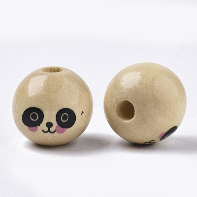 Natural Wood European Beads WOOD-S055-16B-1